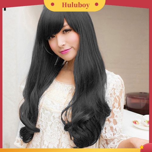 Wig Rambut Ekstensi Model Panjang Keriting Gelombang Untuk Wanita