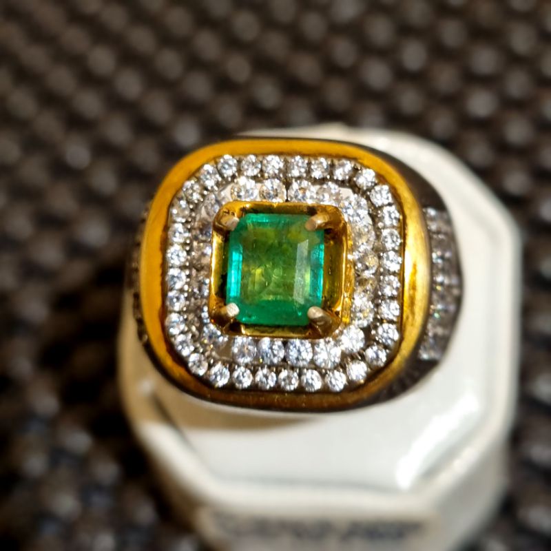 Natural Emerald Beryl (Zamrud) CE Minor Ring HM Mewah