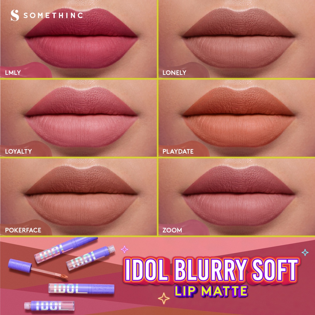 SOMETHINC Idol Blurry Soft Lip Matte - Lip Cream Matte Warna yang Tahan Lama - Pokerface