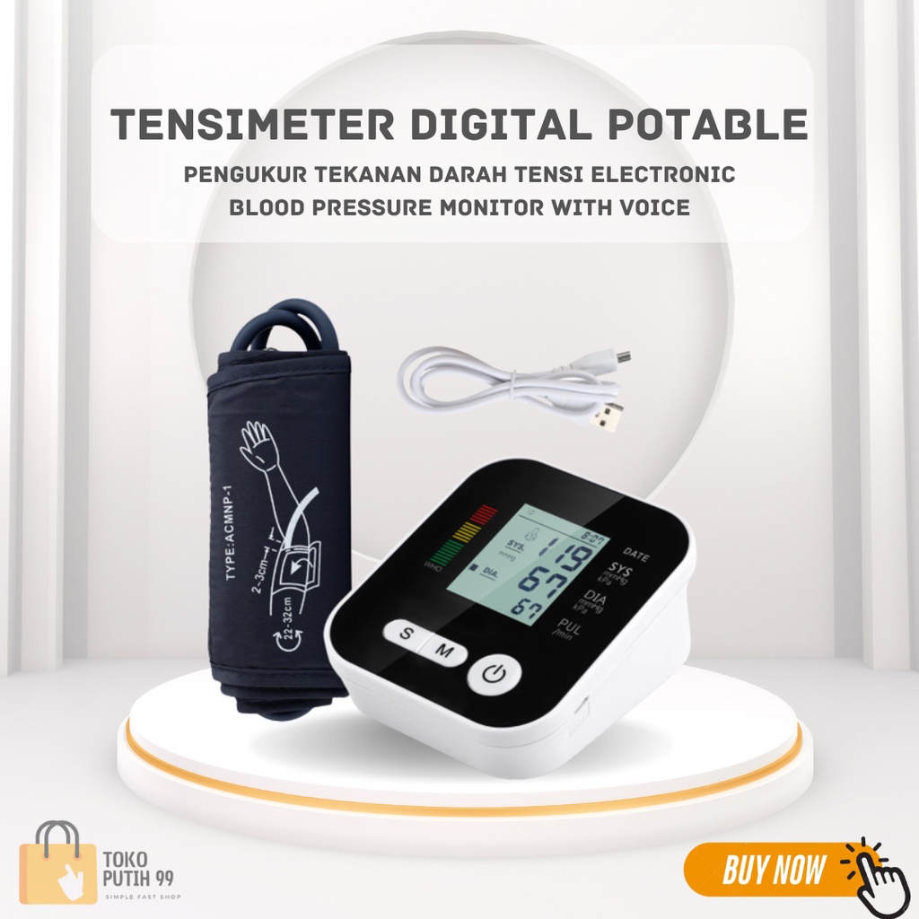 Tensi Darah / Tensimeter Digital Free Baterai /  Alat tensi / Alat Ukur Tekanan Darah / Tensi meter Elektronik