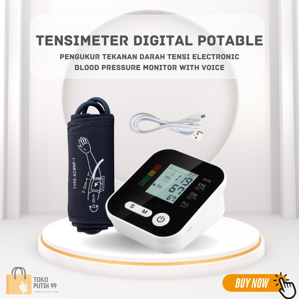 Tensi Darah / Tensimeter Digital Free Baterai /  Alat tensi / Alat Ukur Tekanan Darah / Tensi meter 