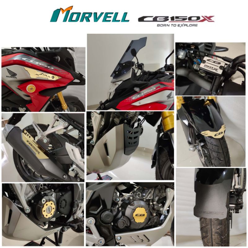 variasi cb 150x paket garnish aksesoris visor winshield muffler cb150x