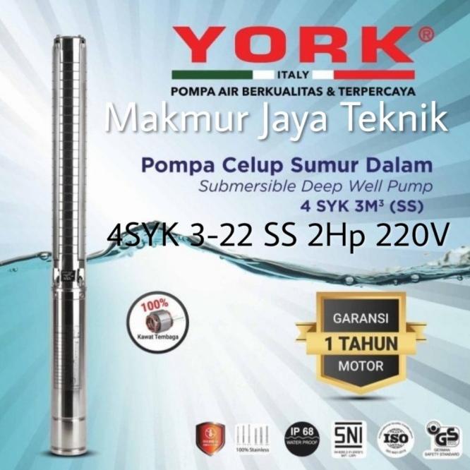 Pompa Air Submersible York 4Syk 3-25 Ss 2Hp 1Phase/Pompa Satelit York - 2Hp 1Phase