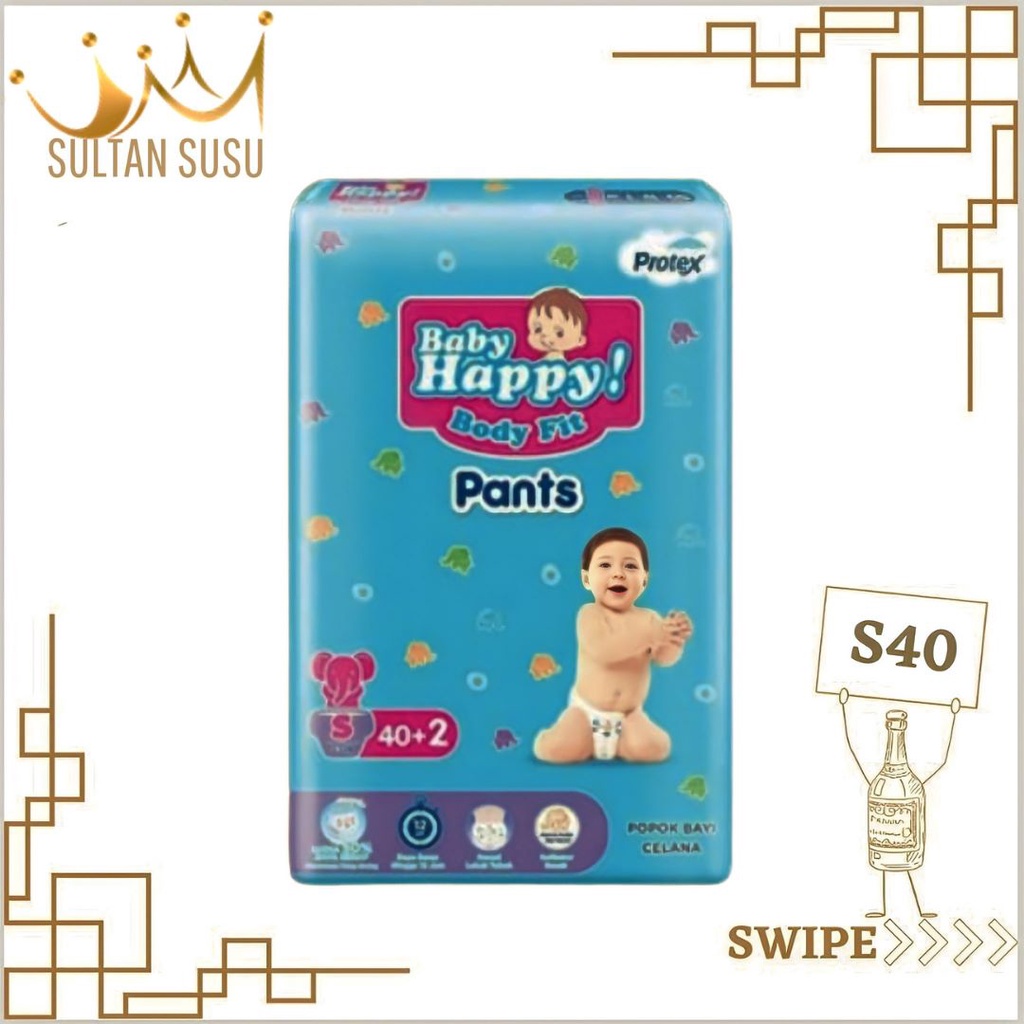 Baby Happy Pants | Tipe Celana | S38+2 / M32 / L28 / XL 26/XXL24 |Sultan Susu Padang