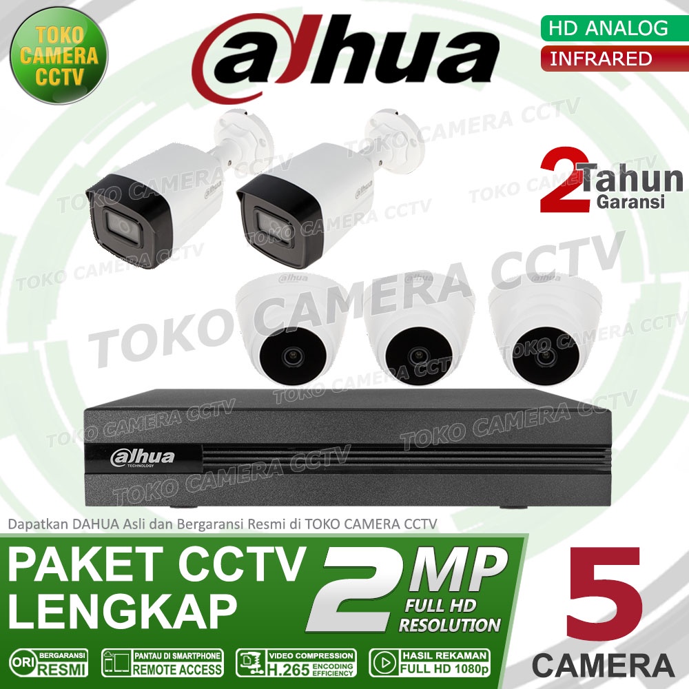 PAKET CCTV DAHUA 2MP 8 CHANNEL 5CAMERA