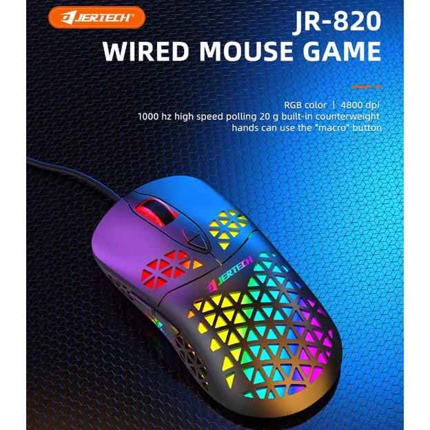 Mouse Gaming JR820 Lampu LED RGB Wonderful Gaming Mouse - ACS