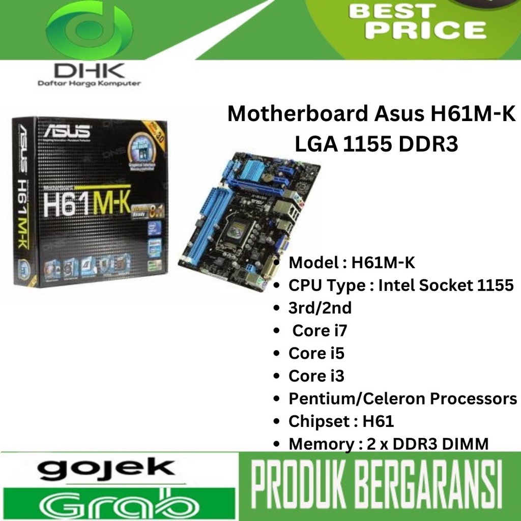 Mainboard Asus H61M-k  soket 1155