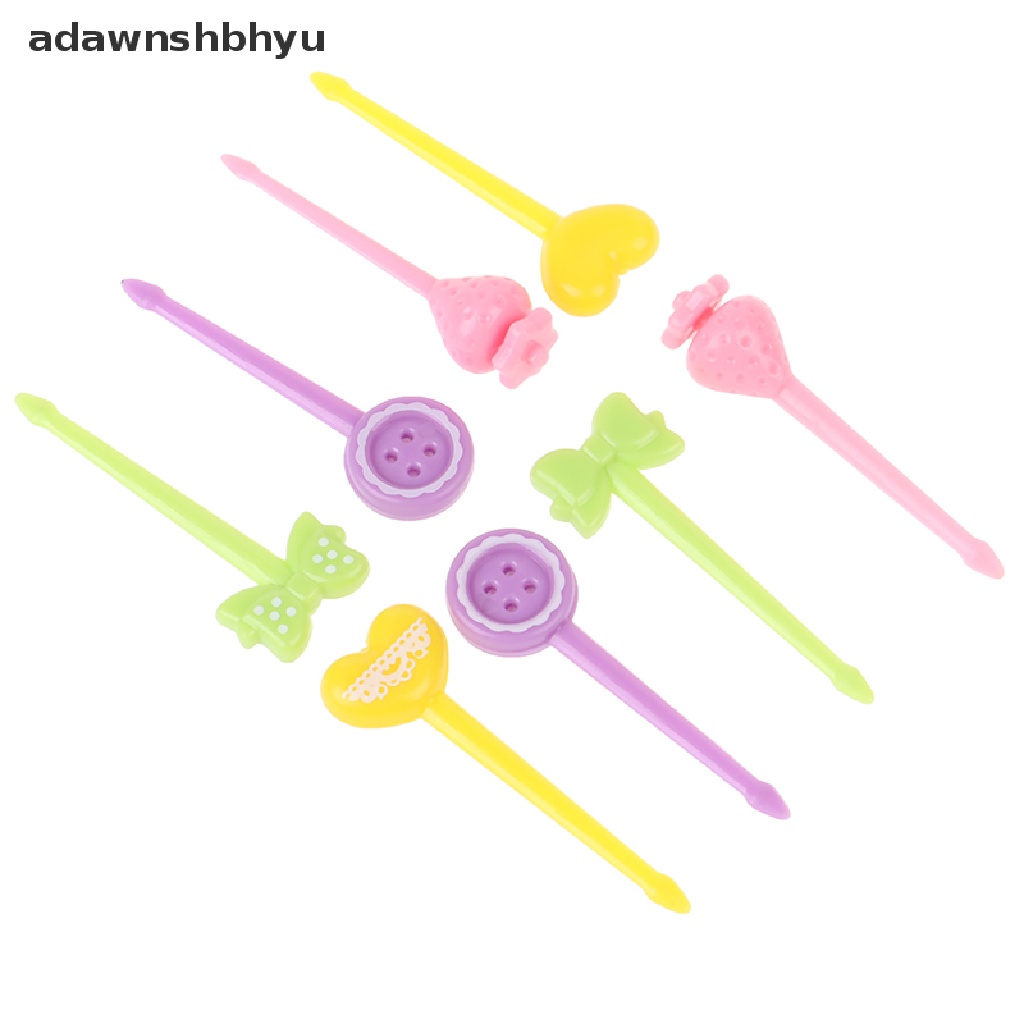 Adawnshbhyu 8pcs Garpu Buah Mini Anak Snack Kue Dessert Food Pick Tusuk Gigi Bento Lunches ID