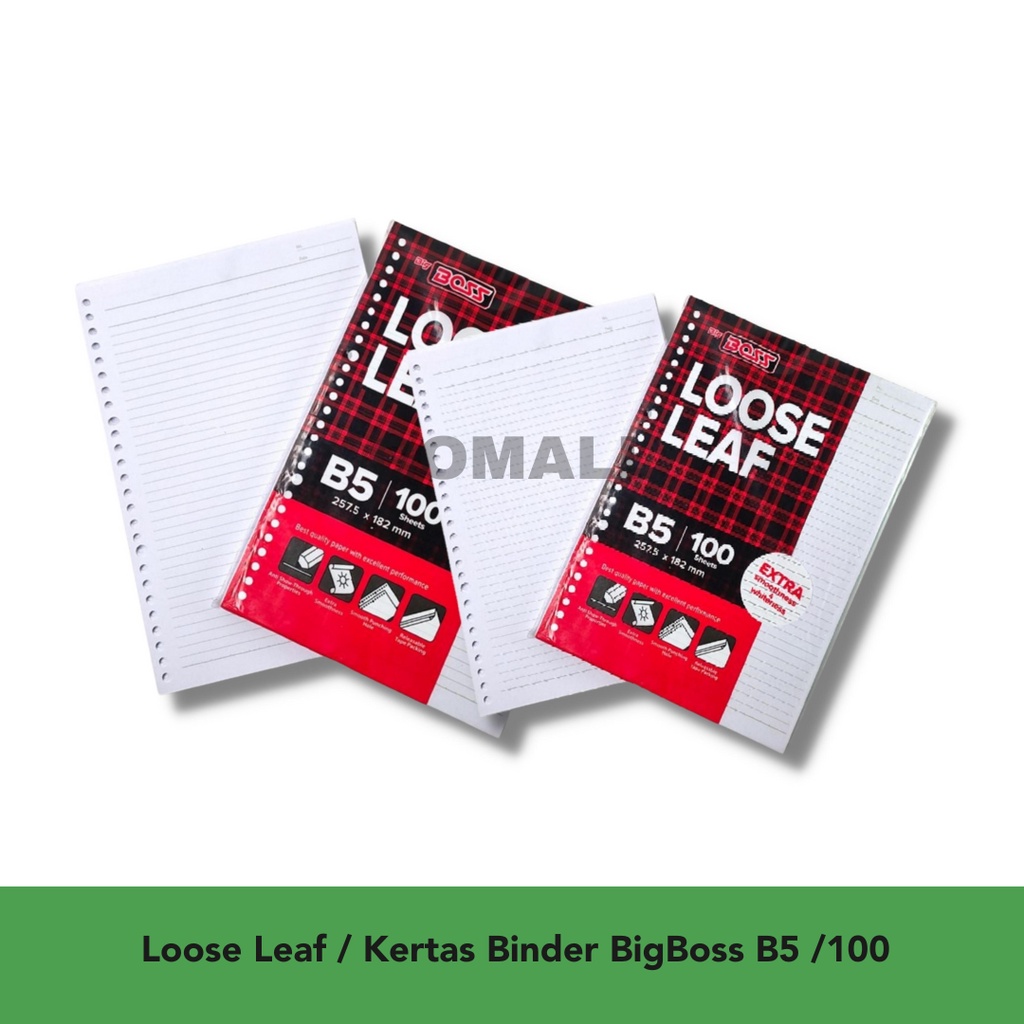 

Refil Loose Leaf / Kertas Binder B5 Big Boss isi 100 lbr