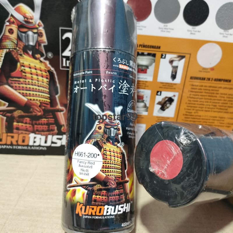 Pilok Pilox Cat Samurai Fancy Red H661 200 Merah Cerah Glossy 400ml Cat Semprot  Samurai Paint
