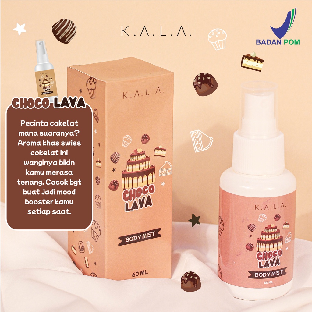 Jual Kala Body Mist Parfum 60ml Chocolava Shopee Indonesia