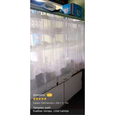 Gorden Etalase Warung Padang Hordeng vitrase putih polos telasparan penutup makanan warteg