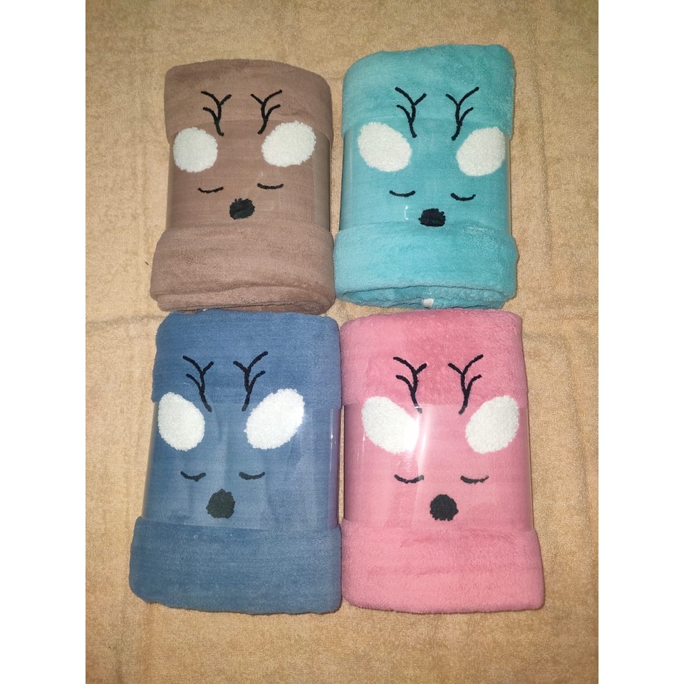 Handuk Import Murah Handuk motif handuk karakter rusa Handuk import karakter bahan microfiber lembut ukuran 70x140