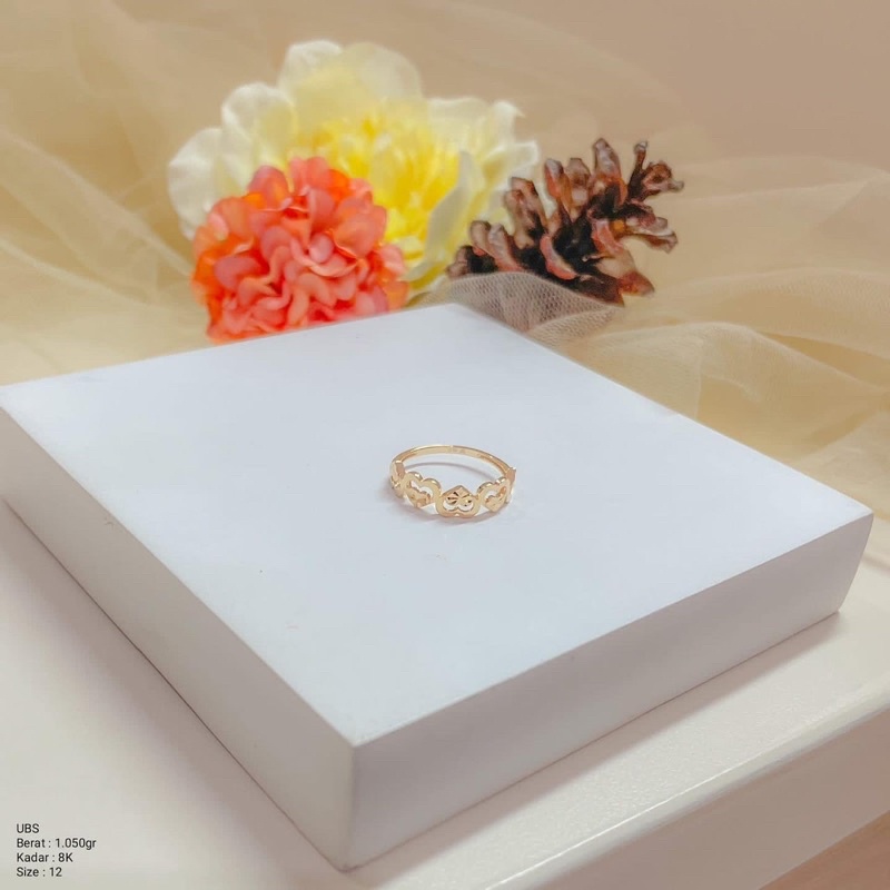 Perhiasan Cincin Emas Fashion Love 8k / 375 UBS