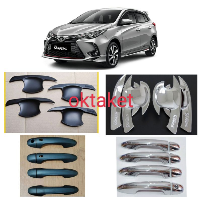 paket outer handle new Yaris 2018 2020 2023 sporty hitam &amp; Chrome