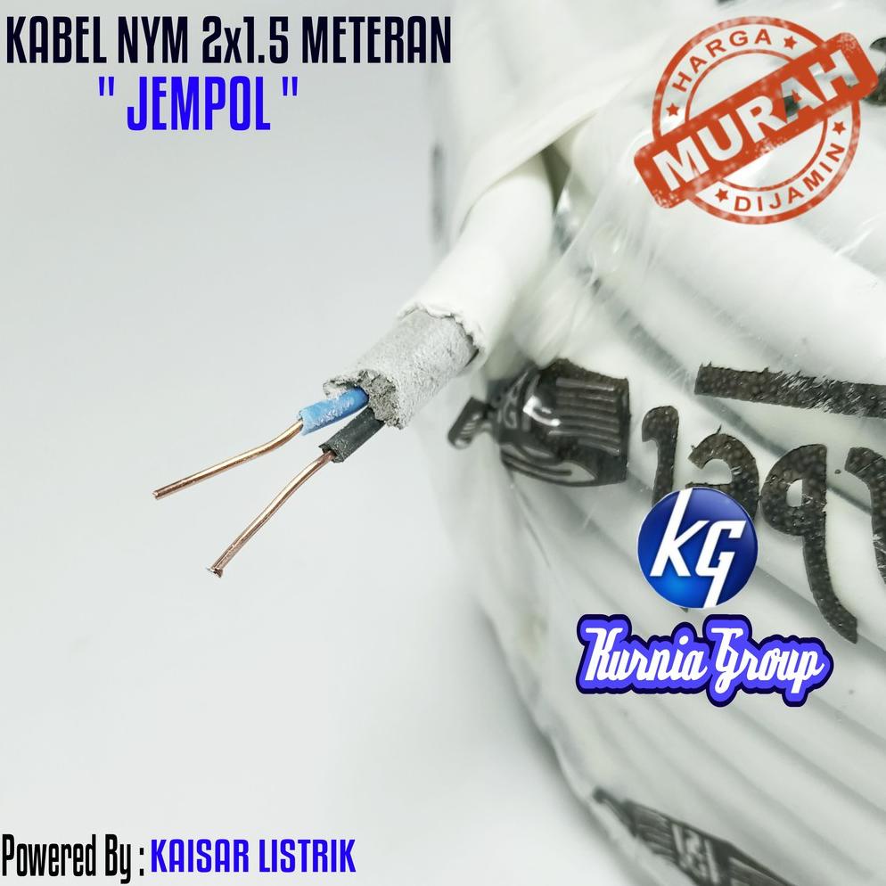 {NL.22De22ᵂ} KABEL NYM 2x1.5 PANJANG 50Y PUTIH CABLE KAWAT ISI 2 JALUR HARGA 1 ROLL KBL INSTALASI LI