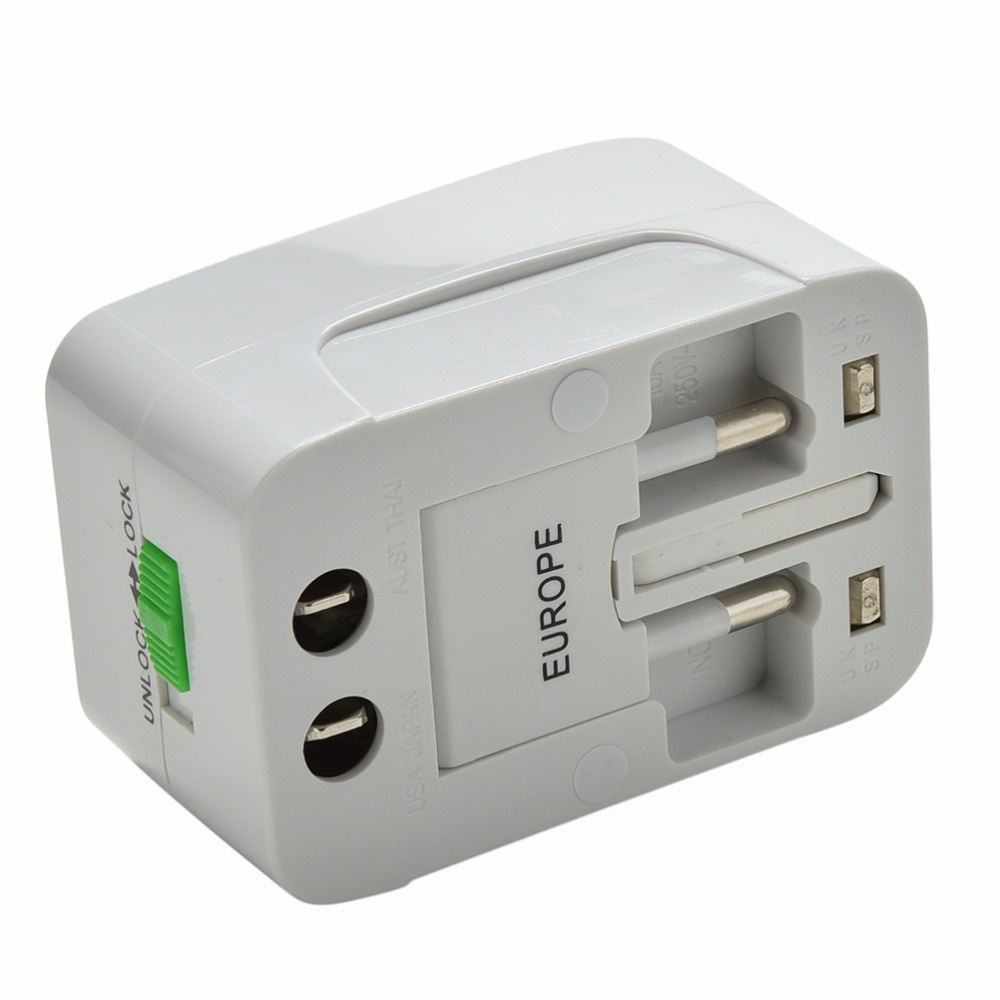 Travel Adaptor internasional colokan listrik universal steker all in1 EU AU UK US Plug multifungsi Colokan Stop Kontak