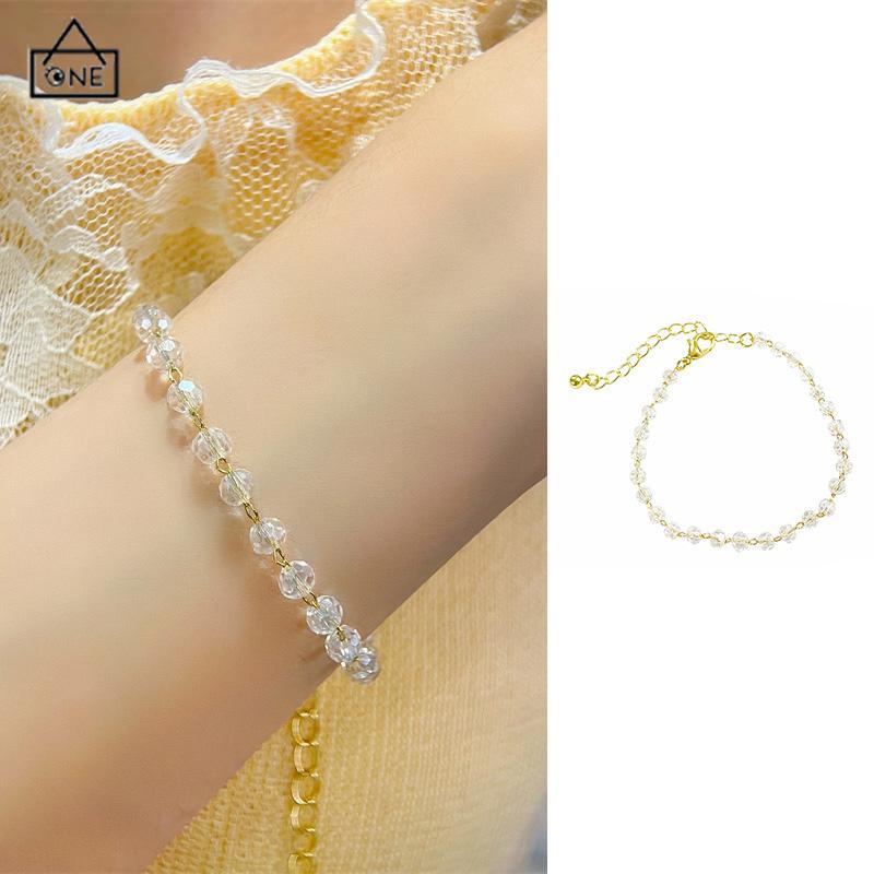 COD❤️Gelang Kristal Fashion Korea Sederhana Wanita Gadis Gelang Perhiasan Aksesoris-A.one