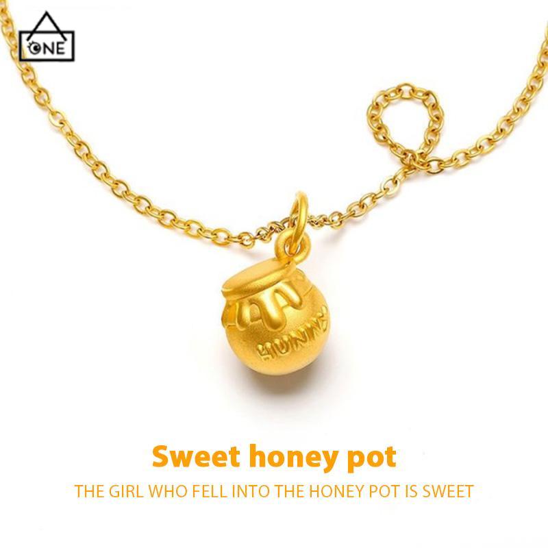 COD❤️COD❤️Kalung Winnie-the-Pooh Alloy Bahan Kartun Lucu Korea Gaya Aksesori Fashion-A.one-A.one