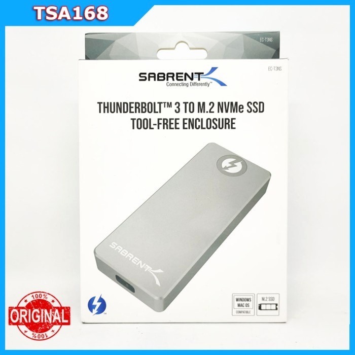 Sabrent Thunderbolt 3 Certified M.2 NVMe SSD Tool-Free Enclosure TB 3