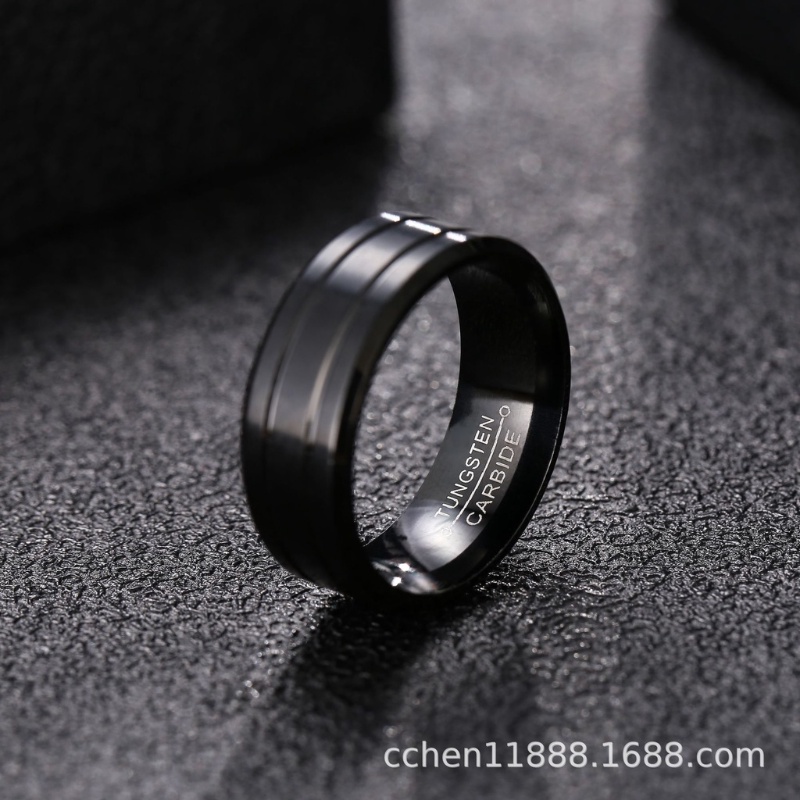 [X C jewelry] Vintage fashion Pria Anti Karat Cincin Hitam Aksesoris Perhiasan Pesta