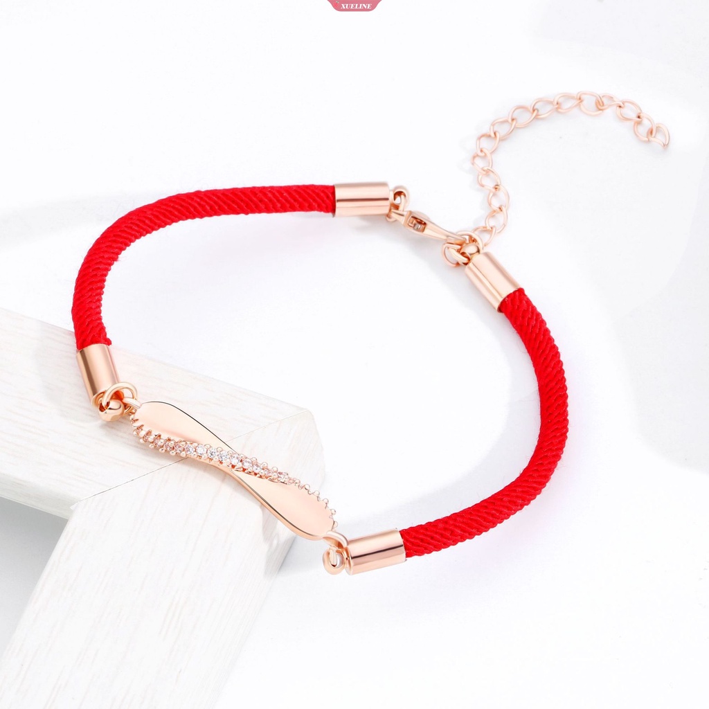 Sederhana Merah cord Gelang Wanita Pria adjustable Pesona Tangan Rajutan Simpul Gelang Beruntung mobius Cincin Pasangan Gelang [ZXL]