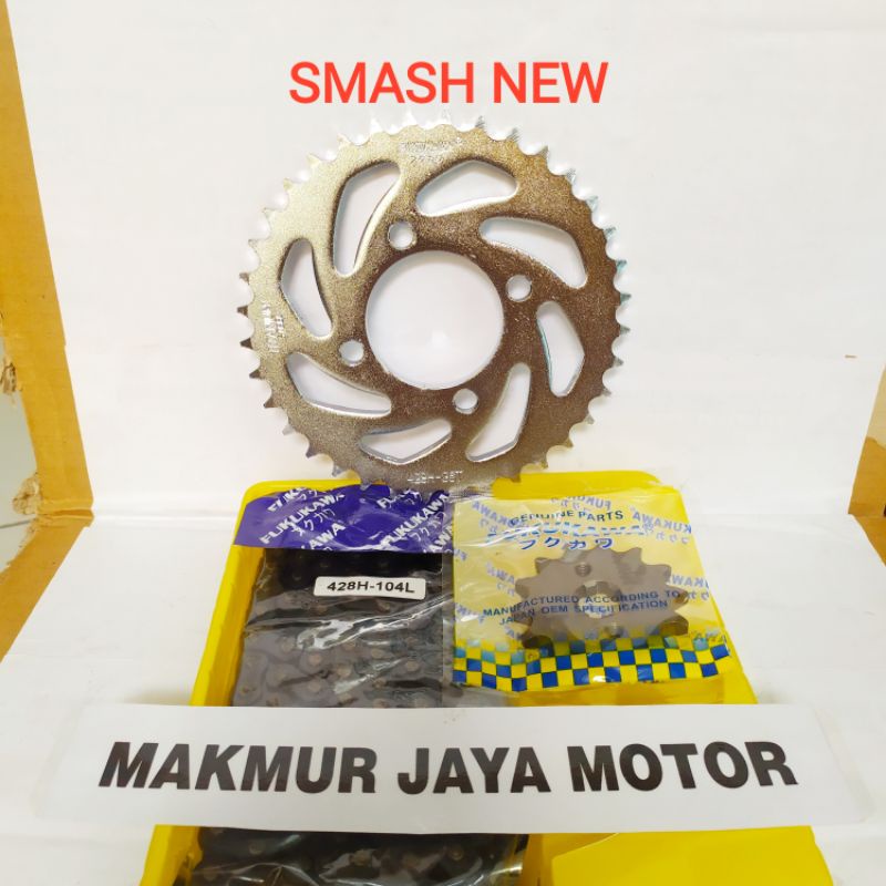 GIR SET SMASH NEW 36T - 14T FUKUKAWA GIR PAKET GIR DEPAN BELAKANG GIR MOTOR