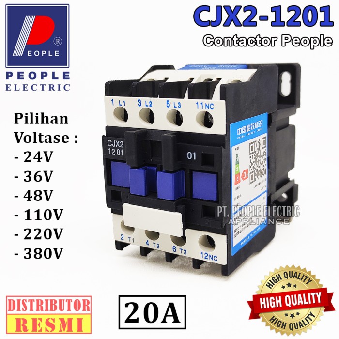 Penghemat Listrik Contactor Kontaktor Cjx2-1201 People