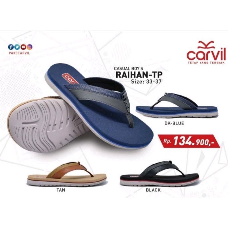 SANDAL CARVIL RAIHAN-TP SPONGE CASUAL ANAK REMAJA ORIGINAL 100%