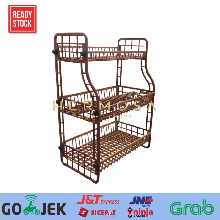 Rak Rak Piring Plastik Termurah 3 Susun Bahan Tebal Food Grade