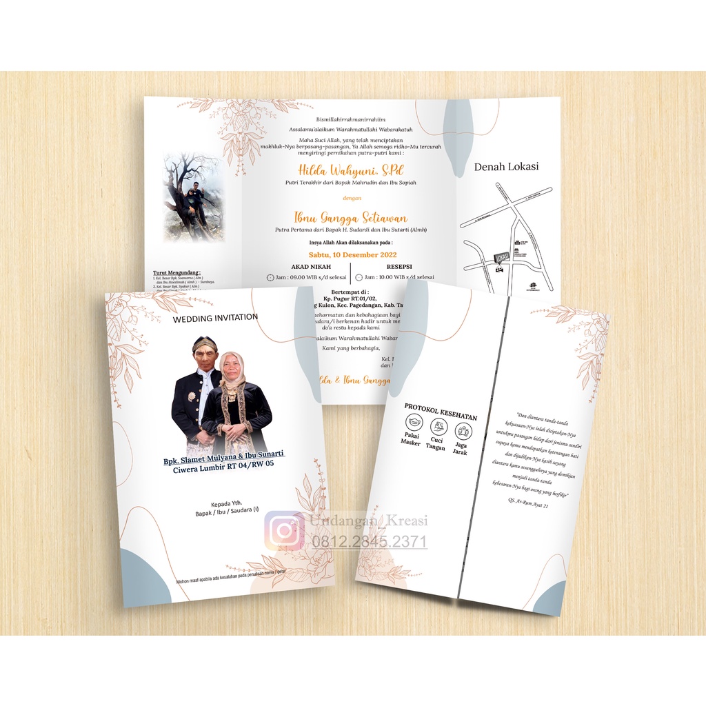 Undangan Pernikahan foto elegan rustik