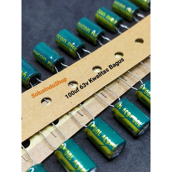 Elco 100uf 63v Renceng / Elko 63volt 100 uf Kwalitas Bagus / Kapasitor 100uf 63v Rentet