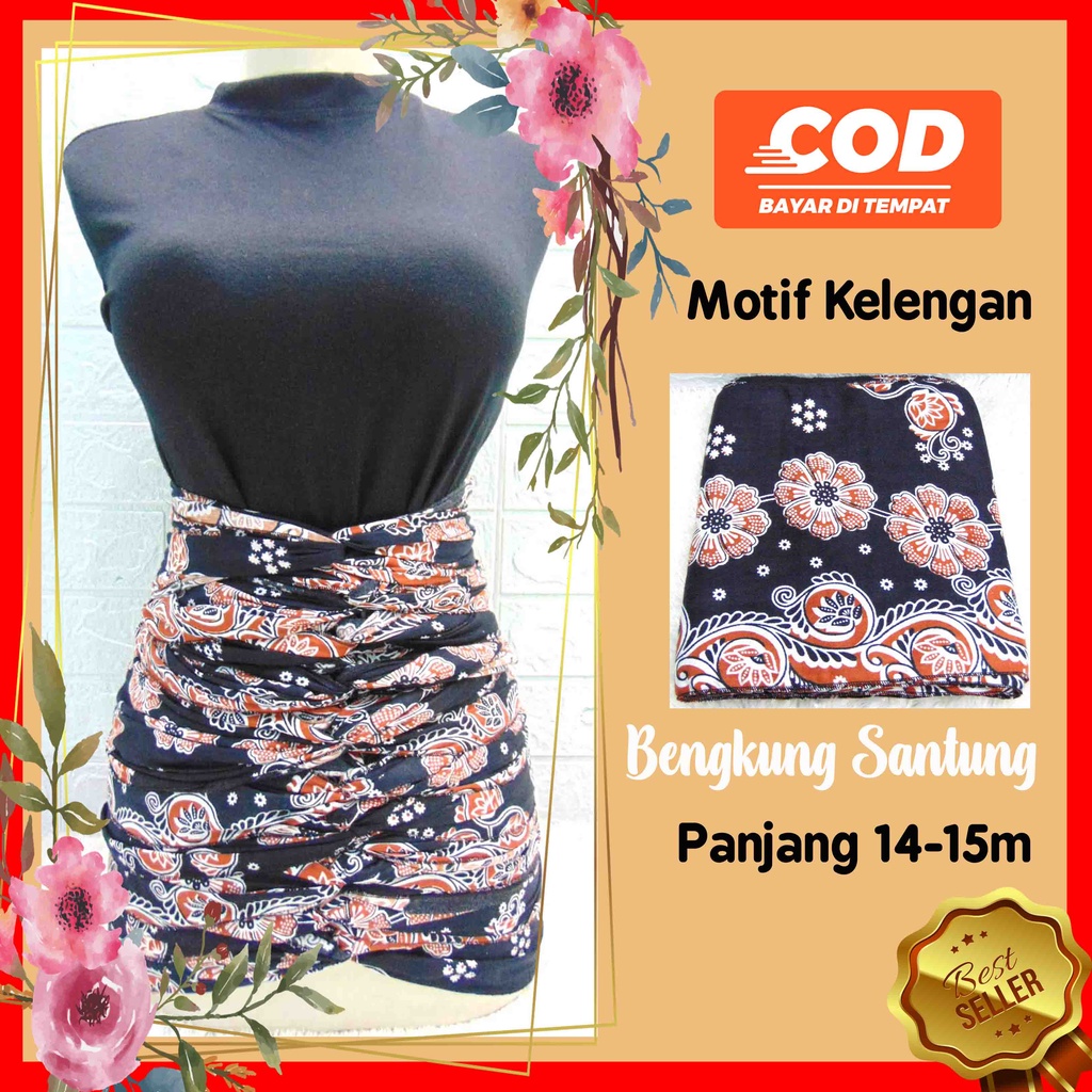 Bengkung Santung Belly Binding Motif Polos Mekar