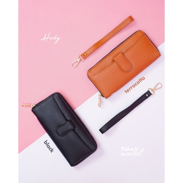 ‼️READY Tisha Wallet Dompet Panjang Hody | Dompet Cewek Kulit Sintesis