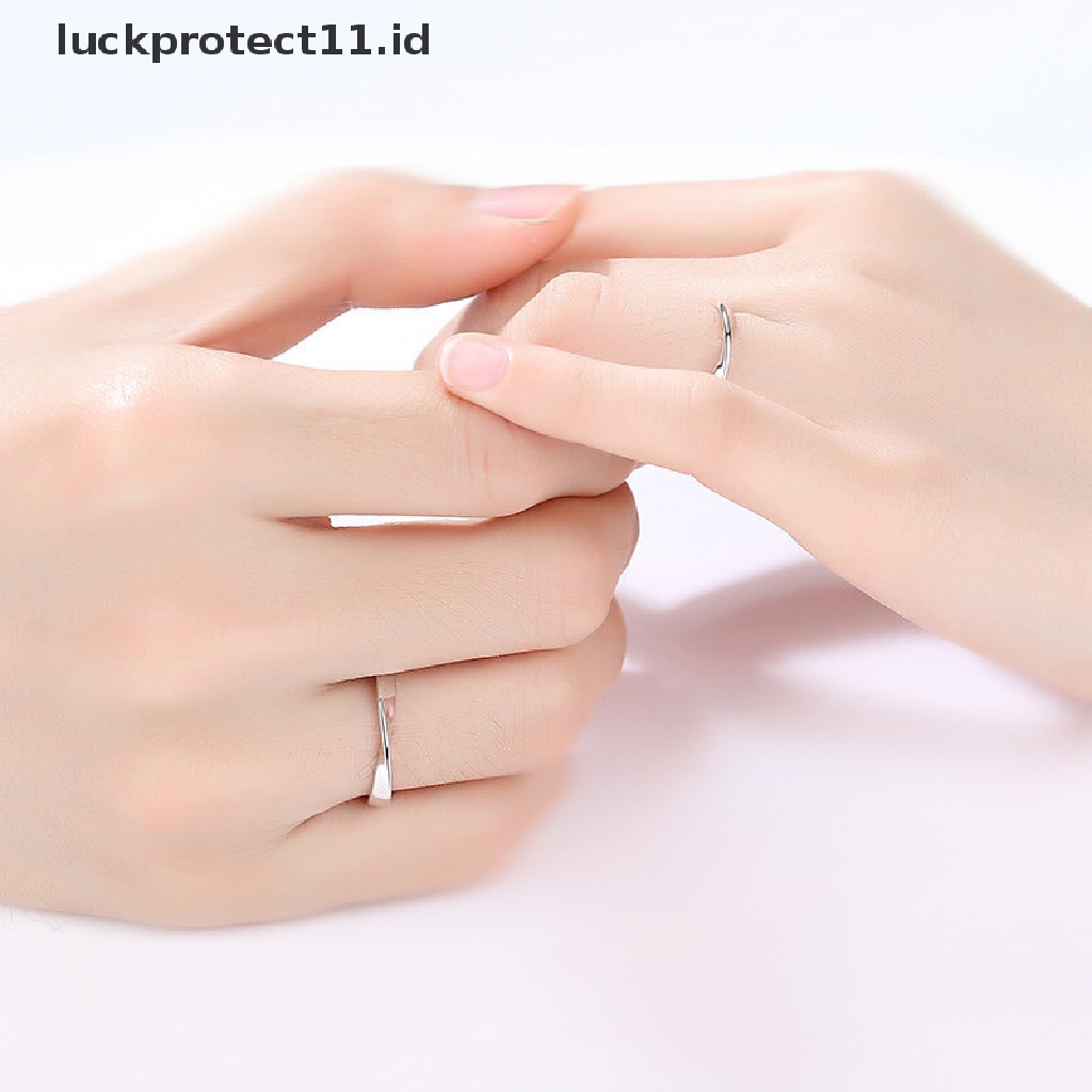 /Fashion Hot// Fashion// 1pasang Cincin Pasangan Kristal Berlian Pernikahan Pertunangan Perhiasan Adjustable Rings.