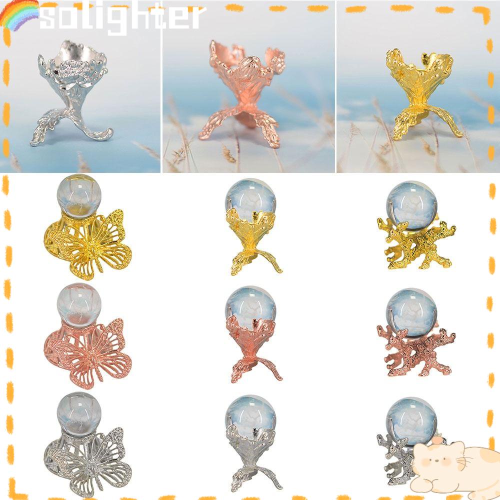 Solighter Butterfly Display Base Holder Gemstones Craft Hadiah Ornamen Sphere Support