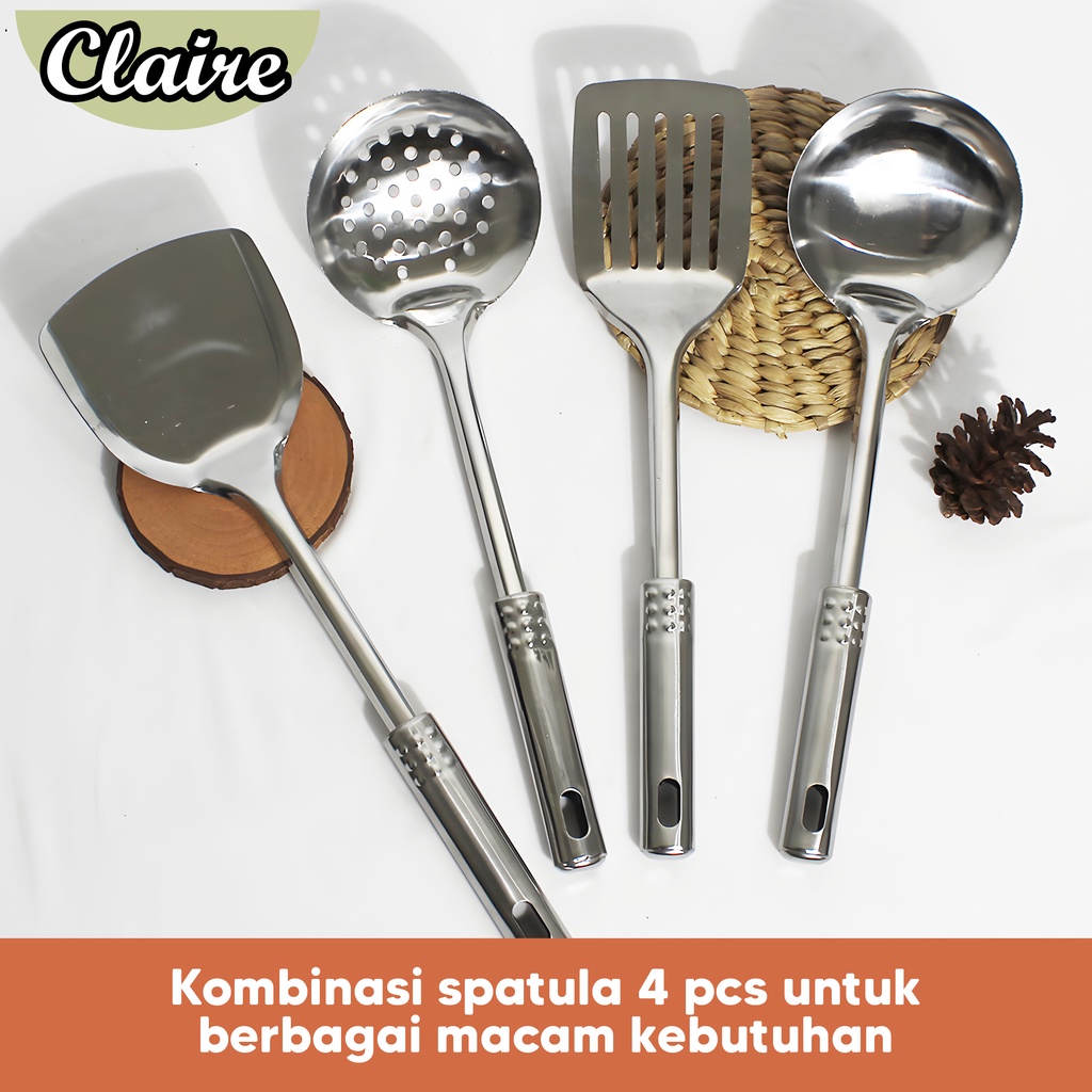 Set Spatula Stainless Steel 4 Pcs / Spatula Sutil Stainless