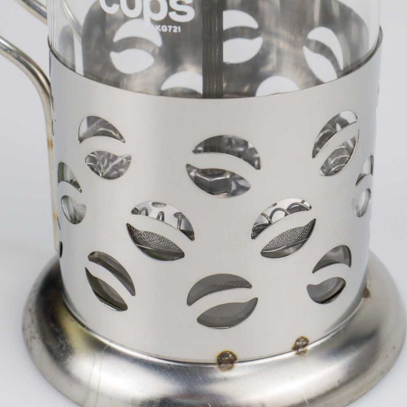 One Two Cups French Press Coffee Maker Pot Bean Pattern 350ml - KG72I