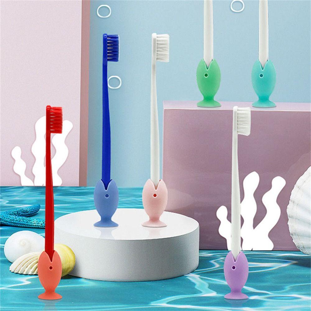 Solighter 6 Pcs Tempat Sikat Gigi Tempat Penyimpanan Alat Dekorasi Ikan Kecil Pen Bracket Organizer Kamar Mandi