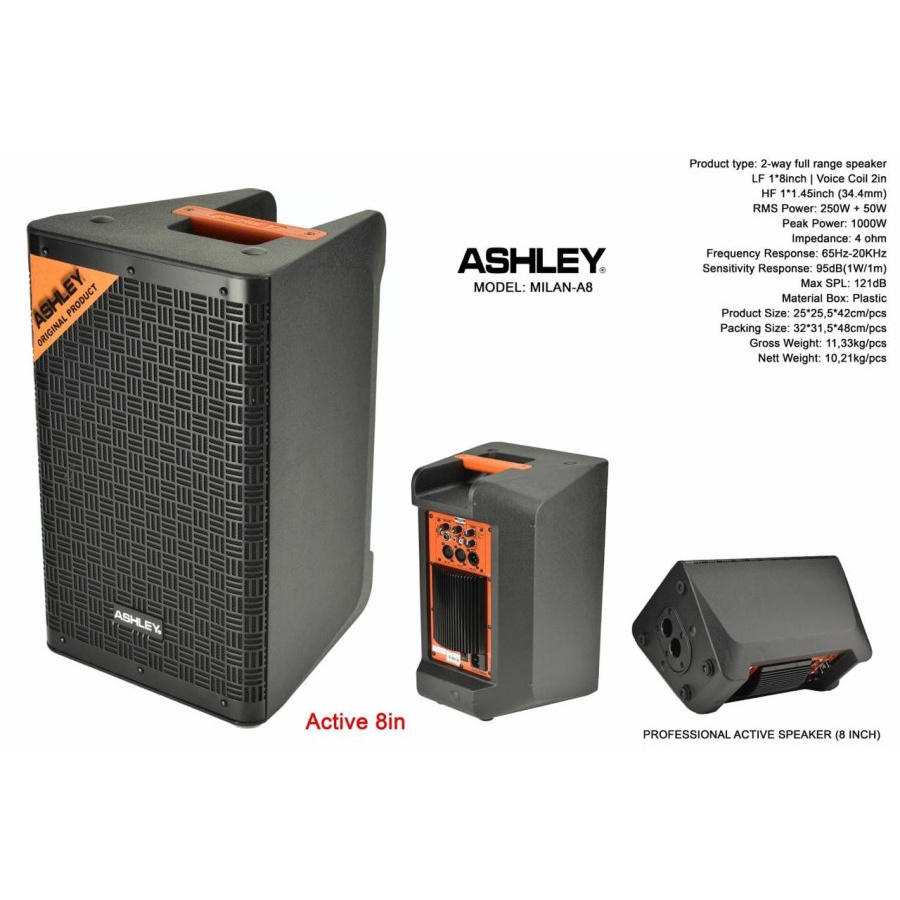 SPEAKER ACTIVE ASHLEY MILAN-A8 SPEAKER 8 INCH MILAN A8