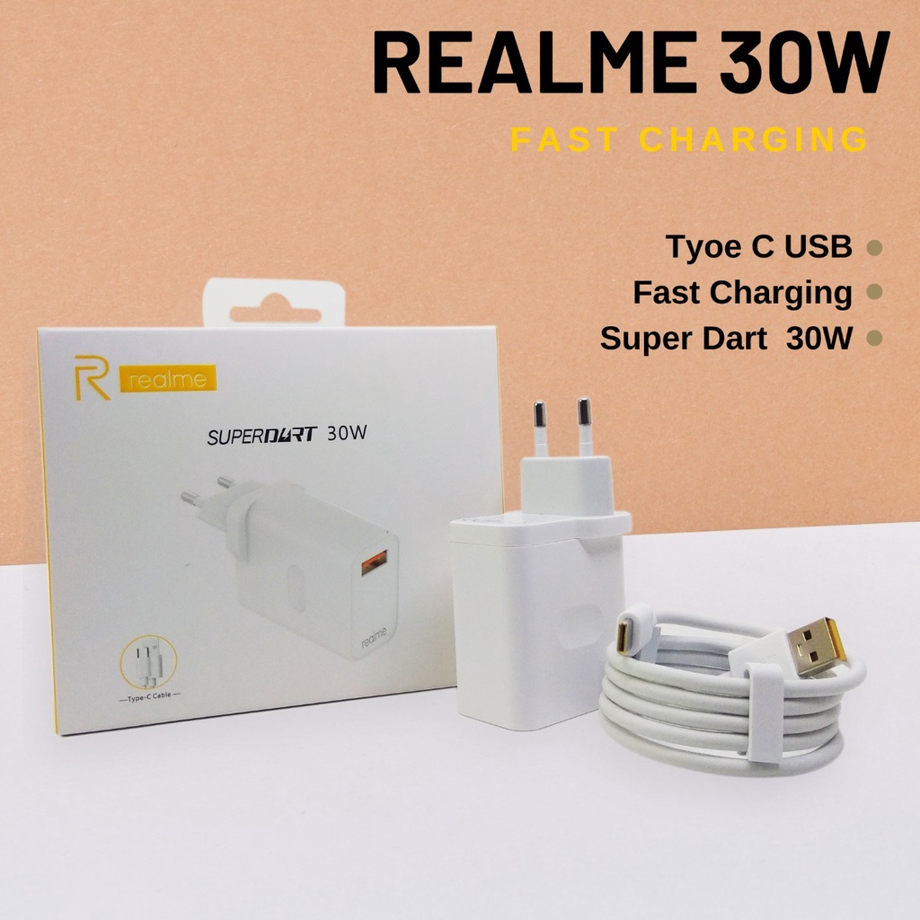 Charger Realme 30W Super Vooc Fast Charging Type C VC56HAEH Charger Realme 30W USB Type-C USB Super VOOC Fast Charging