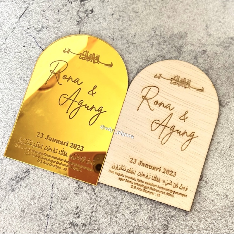 plat grafir kubah dome akrilik gold bahan mahar