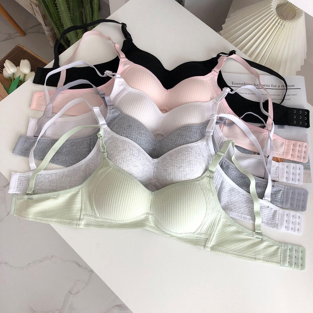 MOGYMOGY BRA556 Bra motif garis lurus Push Up Style Senam Zumba Yoga Pakaian Dalam Wanita