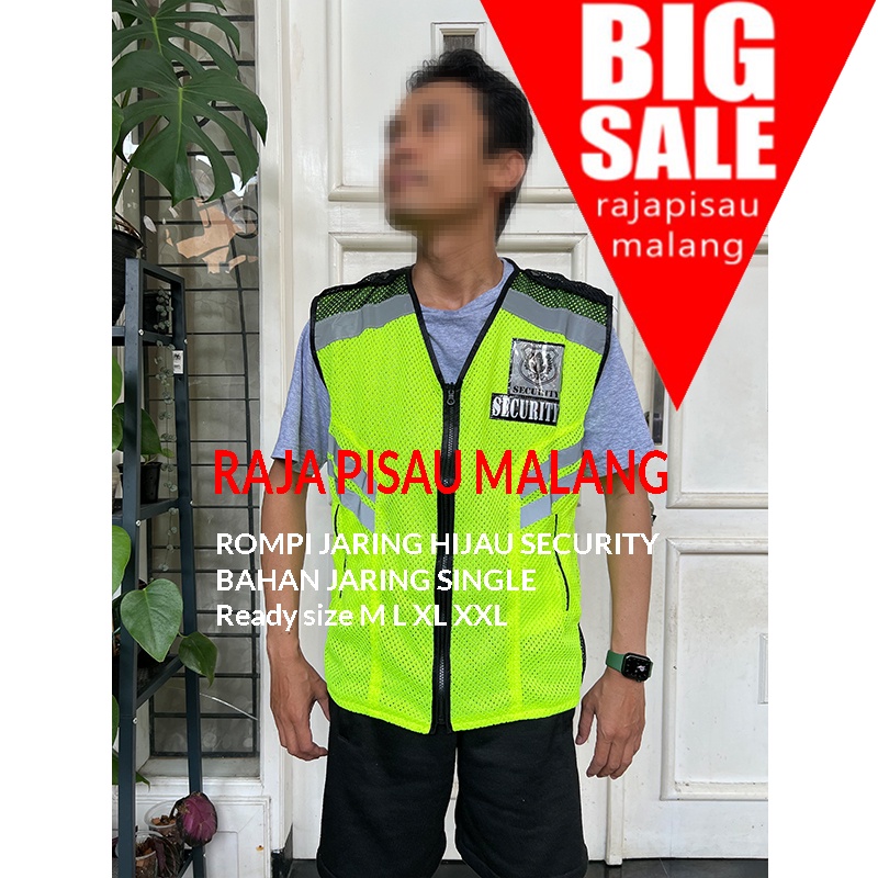 Rompi Jaring Security Lis Hitam Vest Security Rompi Satpam Jala