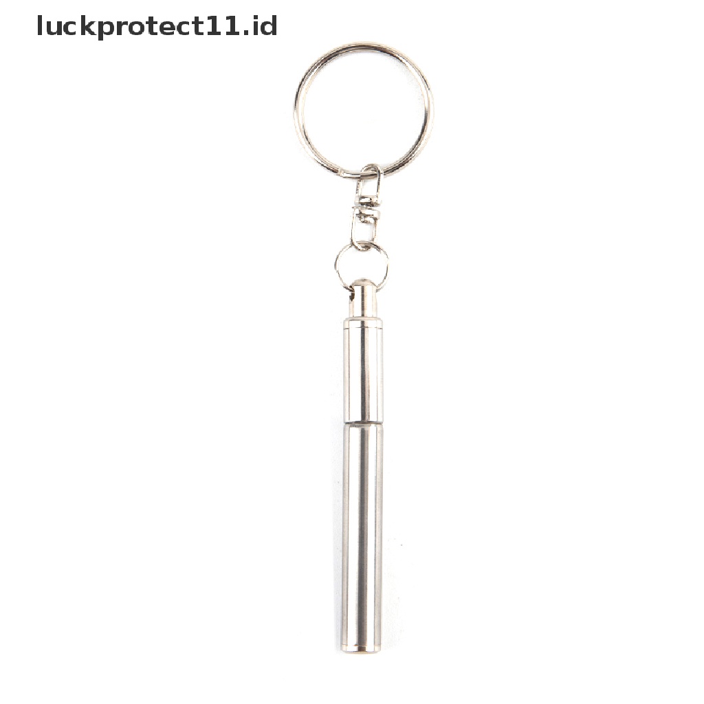 /Fashion Hot//// Alat Telescoping Portabel Pen Logam Kunci Ring Stainless Steel Gantungan Kunci Hadiah.