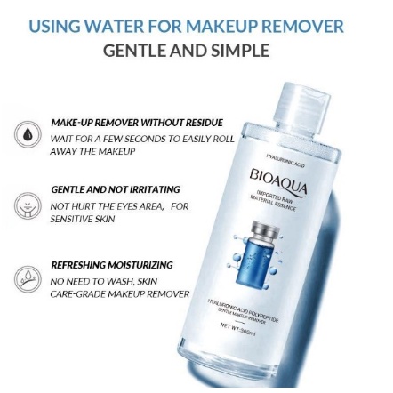 BIOAQUA Micellar Water &amp; Makeup Remover Polypeptide 300 ML / Pembersih Make Up