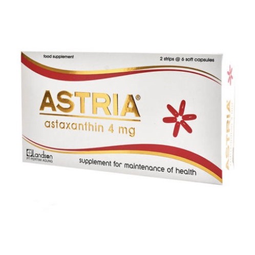 Astria astaxanthin 4mg / Astria force astaxanthin 6mg (1box 2strip @6 soft capsule)