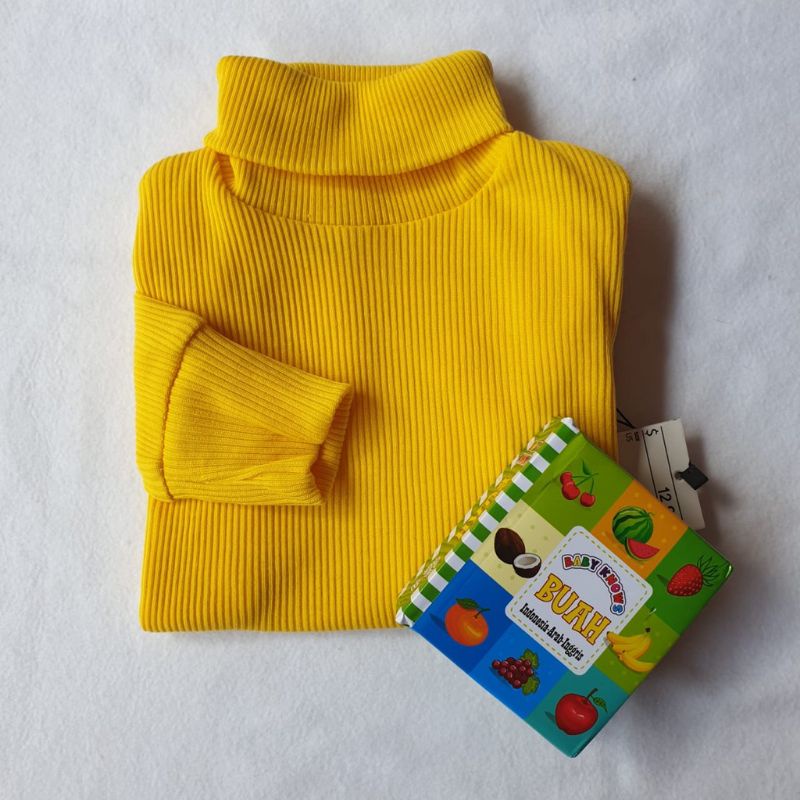 Baju Atasan Anak Turtle Neck Ruffle Knit Tee | Baju Pakaian Kaos Anak Turtle Neck Bahan Rib Knit Halus Dan Lembut | Pakaian Anak Cowok Dan Cewek