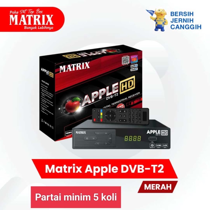 Set top box Matrix Apple merah bergaransi 2 Tahun