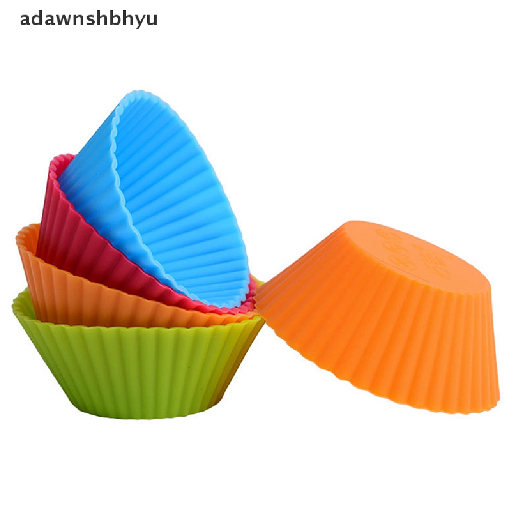 Adawnshbhyu 10pcs Cetakan Kue Silikon DIY Cake Decorag Tools Muffin Cupcake Cetakan Kue ID